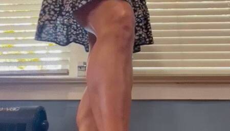 Reach Challenge High Heels Barefeet Close The Curtain