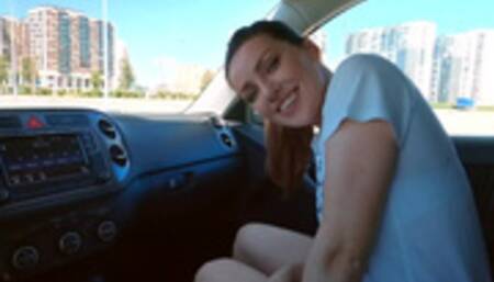 She loves to suck dick in the car and swallow cum.