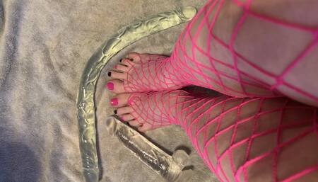 Submissive dildo play