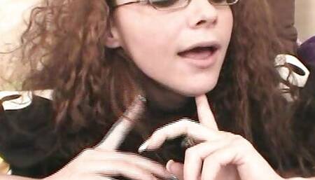 Nerd Babe Tries Using Hard Dildo