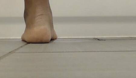 Tiny human spying on giantess in the bath POV