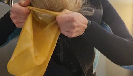 latex catsuit neoprene wetsuit rebreather hood