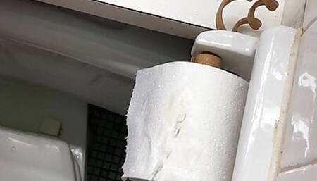 Cheap Motel Pissmarking the bathroom