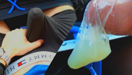Straight dominant TimonRDD cum in a condom in his car