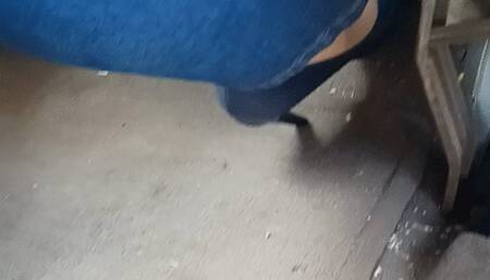 Driving In My Navy Blue Peep Toe Pumps Van Messes Up