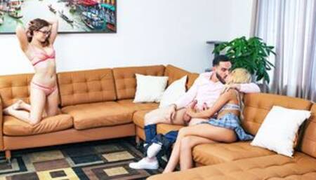 Girlfriend fucks boyfriend stepmom 3way