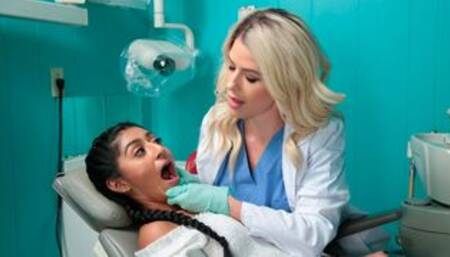 Two hot angel Kit Mercer and Binky Beaz fuck in the hospital