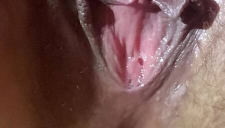 Swollen Pussy trying not to cum dripping grool and ruined orgasm