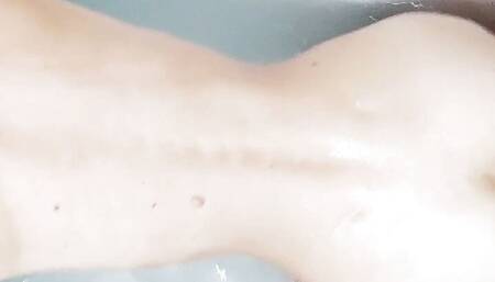 Stepsister wanted to take a bath together and got a fat cock in her tight pussy