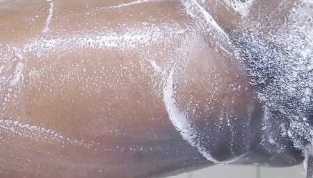 Pornstar Naughty Latina Shower Sex With a local dildo masturbating with a huge cucumber