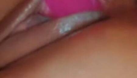 Clean shave pretty pussy fucked with dildo