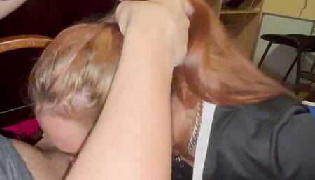 The hungry bitch makes me best sloppy blowjob for cum PT 2