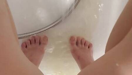 oh very big feet touching your dick