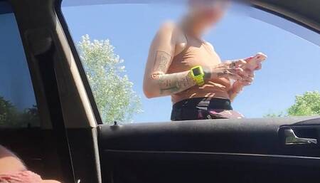 public dick flashing in car