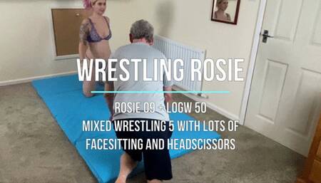 Rosie 09 - Mixed Wrestling 5 with lots of Facesitting and Headscissors