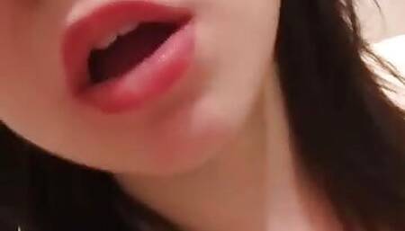 Naked beauty after a shower, masturbating to orgasm