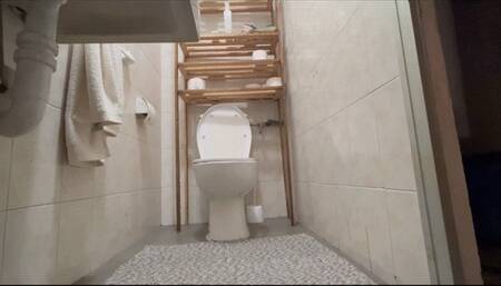 relaxing on bathroom