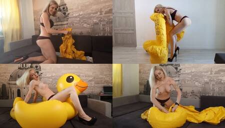 Katya finds her boyfriend's inflatable duck and becomes horny