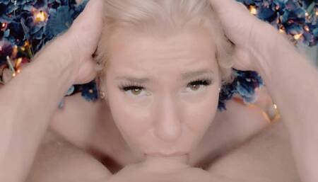 Slow Deep Sensual BLOWJOB with Angel on a Pillow with Flowers PART2