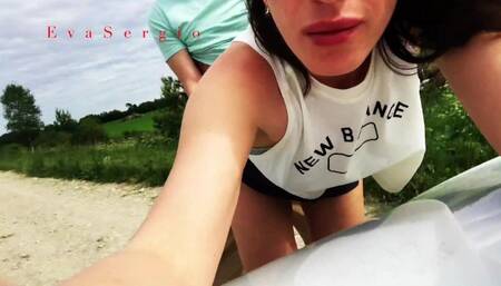 Stranger Fucks me on my Car's Hood (and I Film It!) - EvaSergio Weekend Adventure Pt. 2