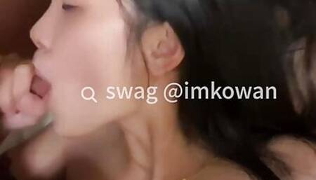 After Facial and Swallow, Horny Wife imkowan keep Masturbating. SWAG.live