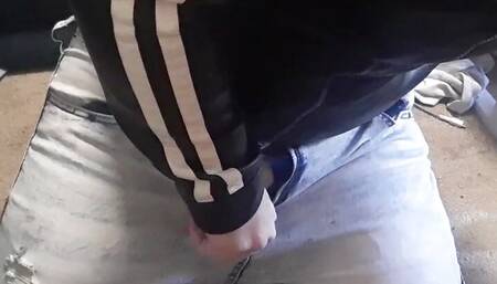 Gay leather biker fag locked in chastity