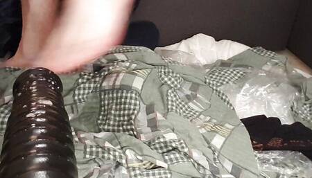 Sissygasms and cum with huge dildo and fuckingmachine