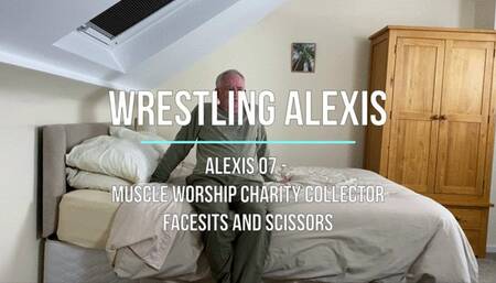Alexis 07 - Muscle Worship Charity Collector Facesits and Scissors