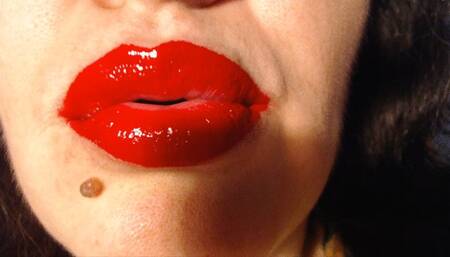 Red lips are kissing you