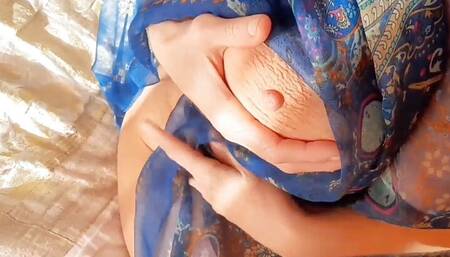 Blonde mature breasts posing and cum on nipples