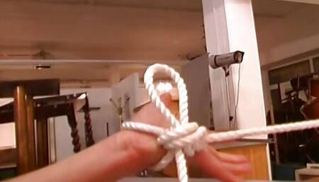 Master Ole and Domina Saskia make their unruly blonde slave girl ready with a t o r t u r e.