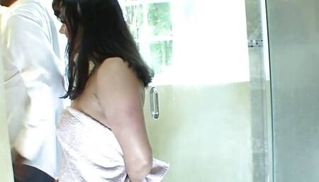 Giving blowjobs is how this busty brunette milf is used to