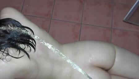 Girl getting golden shower for the first time