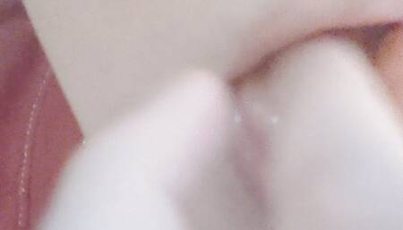 Eating a piece of chocolate