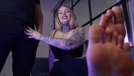 Worship and sniff My feet as you feel his cock in your ass!