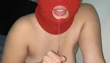 Gagging on dick + Cum in mouth