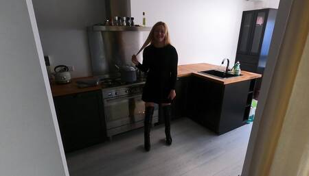 I'm under house arrest but I want to go out with my girlfriends! Watch and listen how I persuade him????