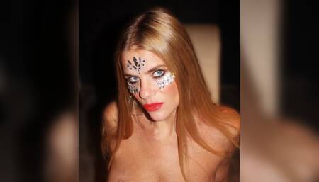 MILF in red facial with cum in eye????????