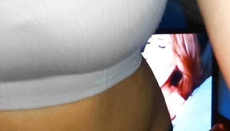 Nepali girl riding a cock while watching porn