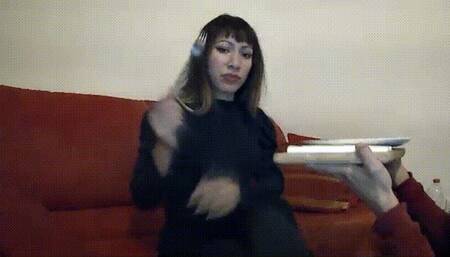 ignoring my footstool as i eat lunch - Live cam pov