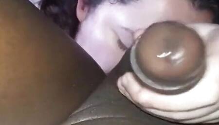 YoungEnglishBBW Rimming BBC Nata4sex sucking his balls stroking his hard cock