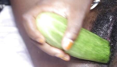 Horny and cucumber Fucking my sweet pussy