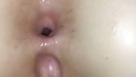 Teen bedroom anal play and orgasm