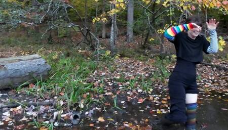 Getting stuck in bubbling mud!