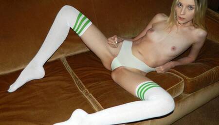 Maria Anjel 20 Year Old Green VS Silky Panties and Over the Kneesocks with Understanding JOI! HD Video! "You can cum all over them! It's OK! Cum all over my panty covered pussy!"