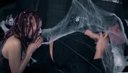 Dirty punk girl blows a rock star and rides his hard cock