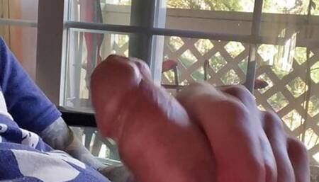 Student Jerking Off His Uncut Cock