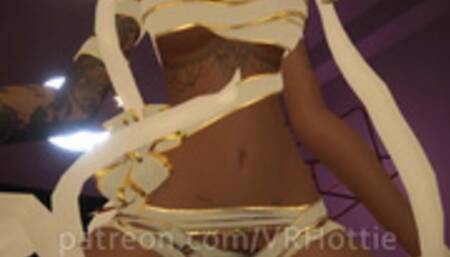 Unwrapping your Personal Gift Blonde Pony Tails Tattoo Cowgirl Blowjob Grinding POV Lap Dance