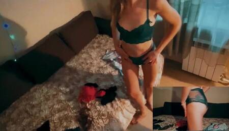 LET ME TEASE YOU AGAIN BY TRYING ON YOUR PANTIES: FIT AMATEUR BABE & Beautiful ASS