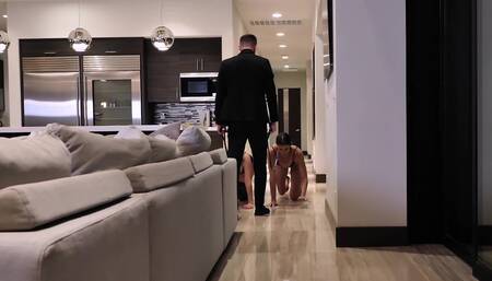 Blonde and brunette obedient doing all the dirty things to guy